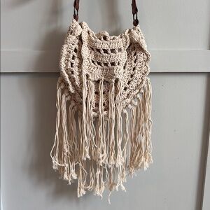 Handcrafted Cream Fringe Bag